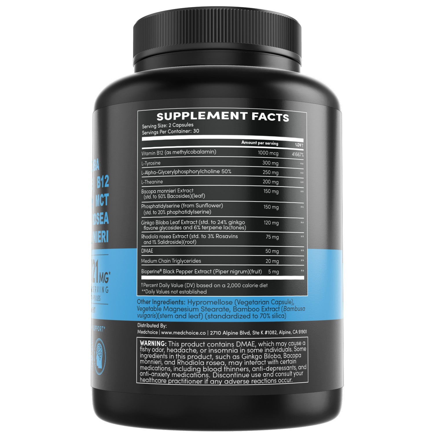 MEDCHOICE Sleep Melatonin (90ct) and Nootropic Brain (120ct) Supplement Bundle - Wellness Duo for Sleep, Brain, Focus, & Mood Support - Vegan, Non-GMO, Gluten-Free - MedChoice