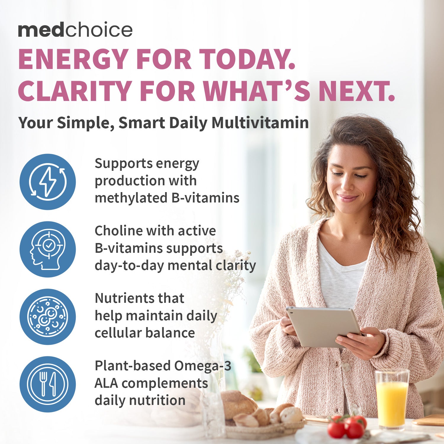 29-in-1 Methylated Multivitamin for Men & Women with Omega-3, Once Daily, 13 Vitamins, 12 Minerals, 4 Targeted Nutrients, Active B12, 5-MTHF Folate, P5P B6, Vegan, 70 Servings