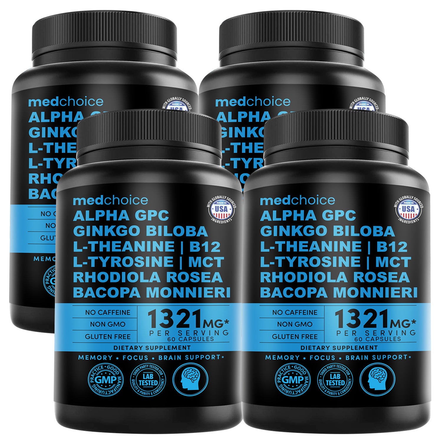 12-in-1 Nootropic Brain Supplement Anhydrous: Ginkgo Biloba for