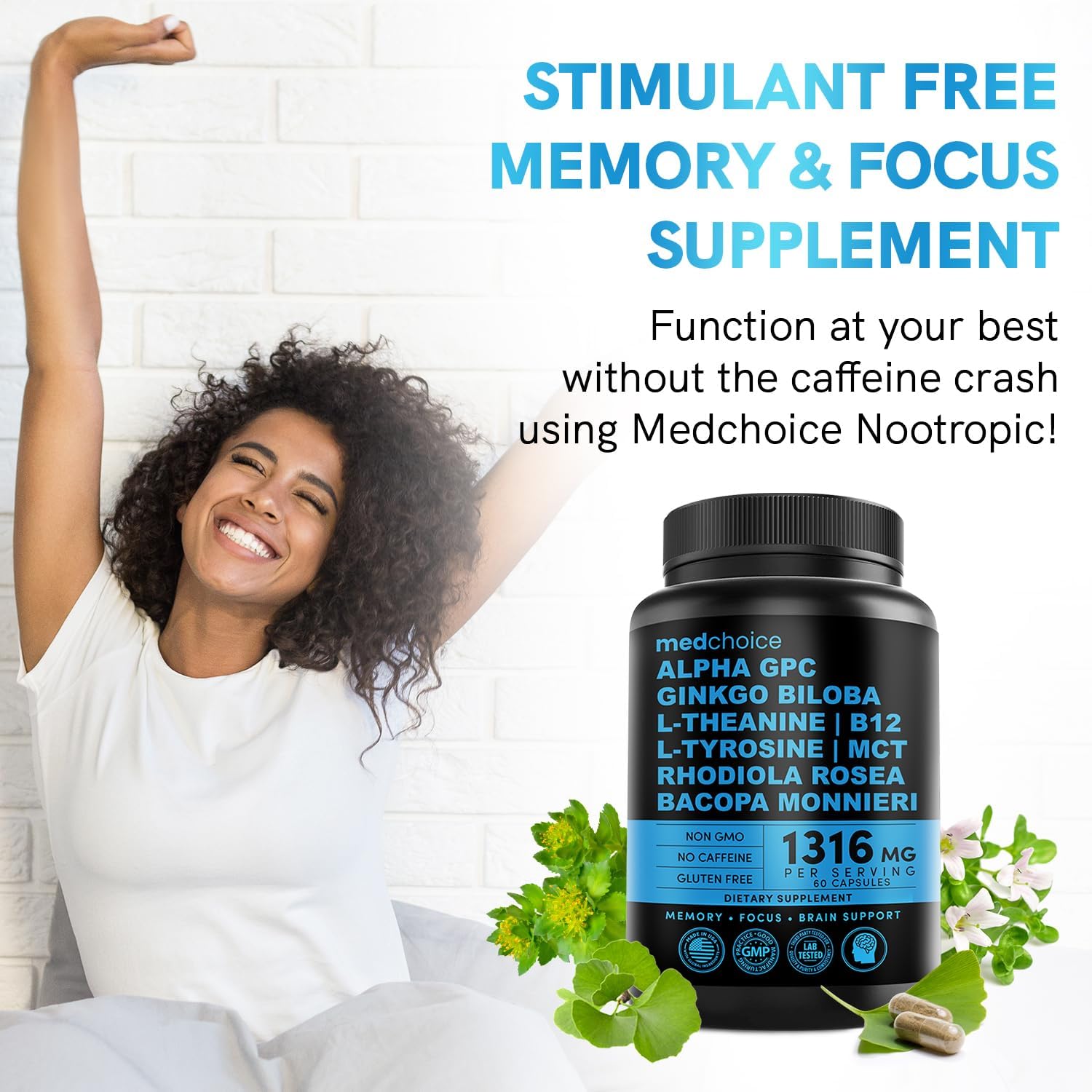 MEDCHOICE Sleep Melatonin (90ct) and Nootropic Brain (60ct) Supplement Bundle - MedChoice