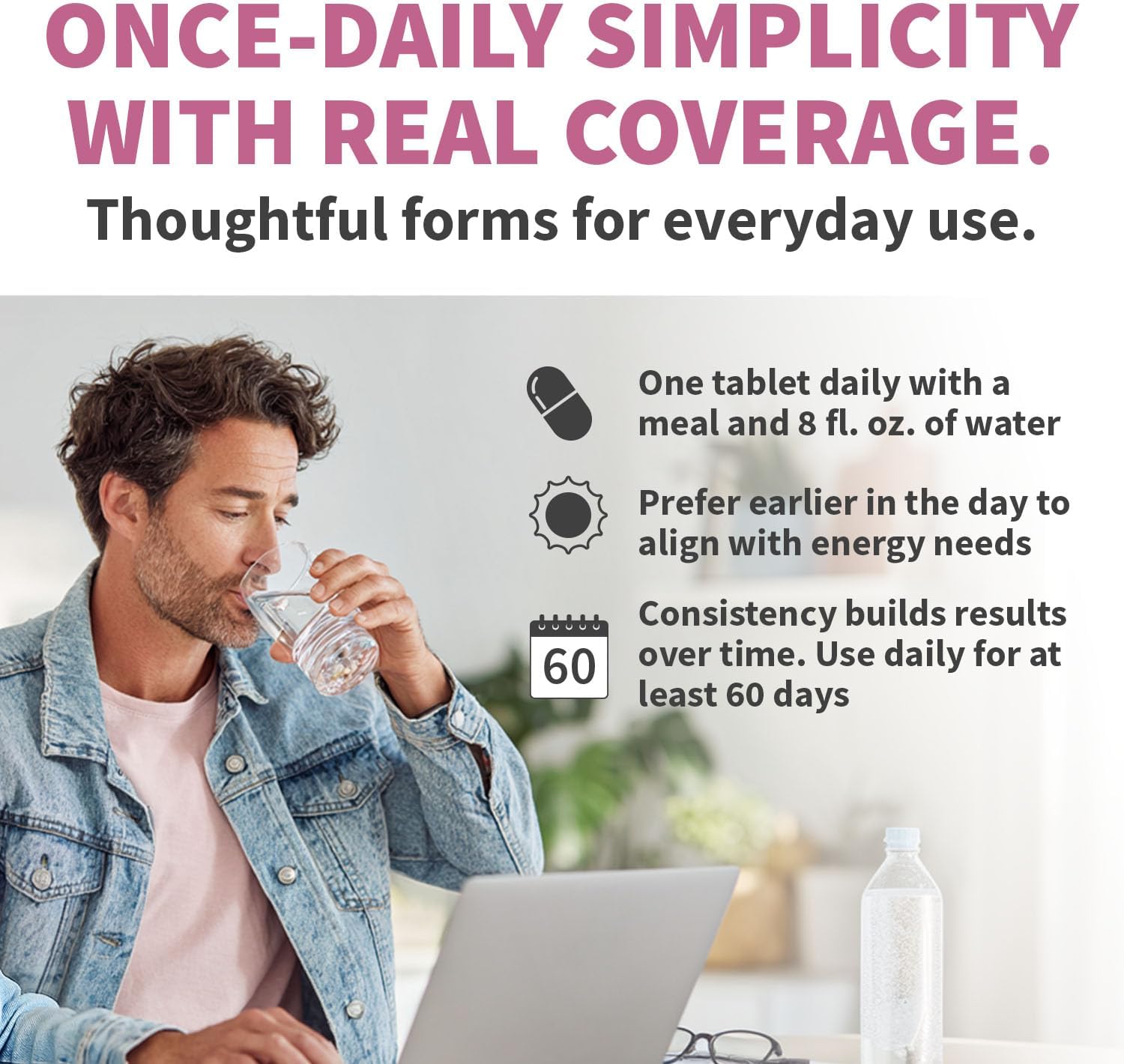 29-in-1 Methylated Multivitamin for Men & Women with Omega-3, Once Daily, 13 Vitamins, 12 Minerals, 4 Targeted Nutrients, Active B12, 5-MTHF Folate, P5P B6, Vegan, 70 Servings