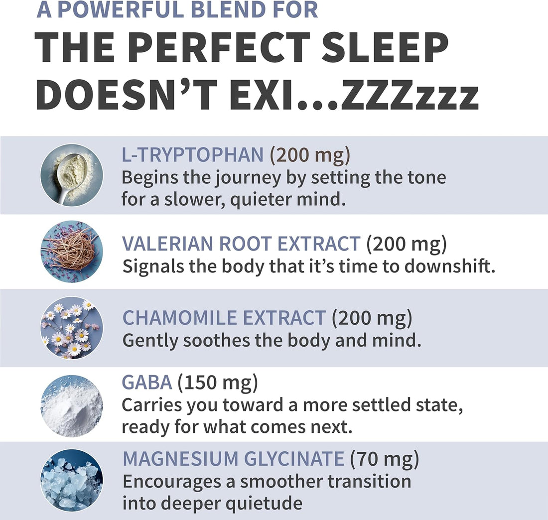 12-in-1 Sleep Support Capsules - Melatonin-Free and Non-Habit Forming Sleep Supplement with a Balanced Blend of Magnesium, Ashwagandha, L-Tryptophan, Valerian Root, GABA and 5-HTP - MedChoice