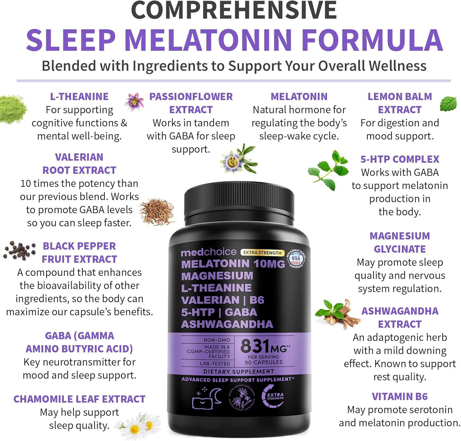 12-in-1 Melatonin Sleep Capsules - Extra Strength