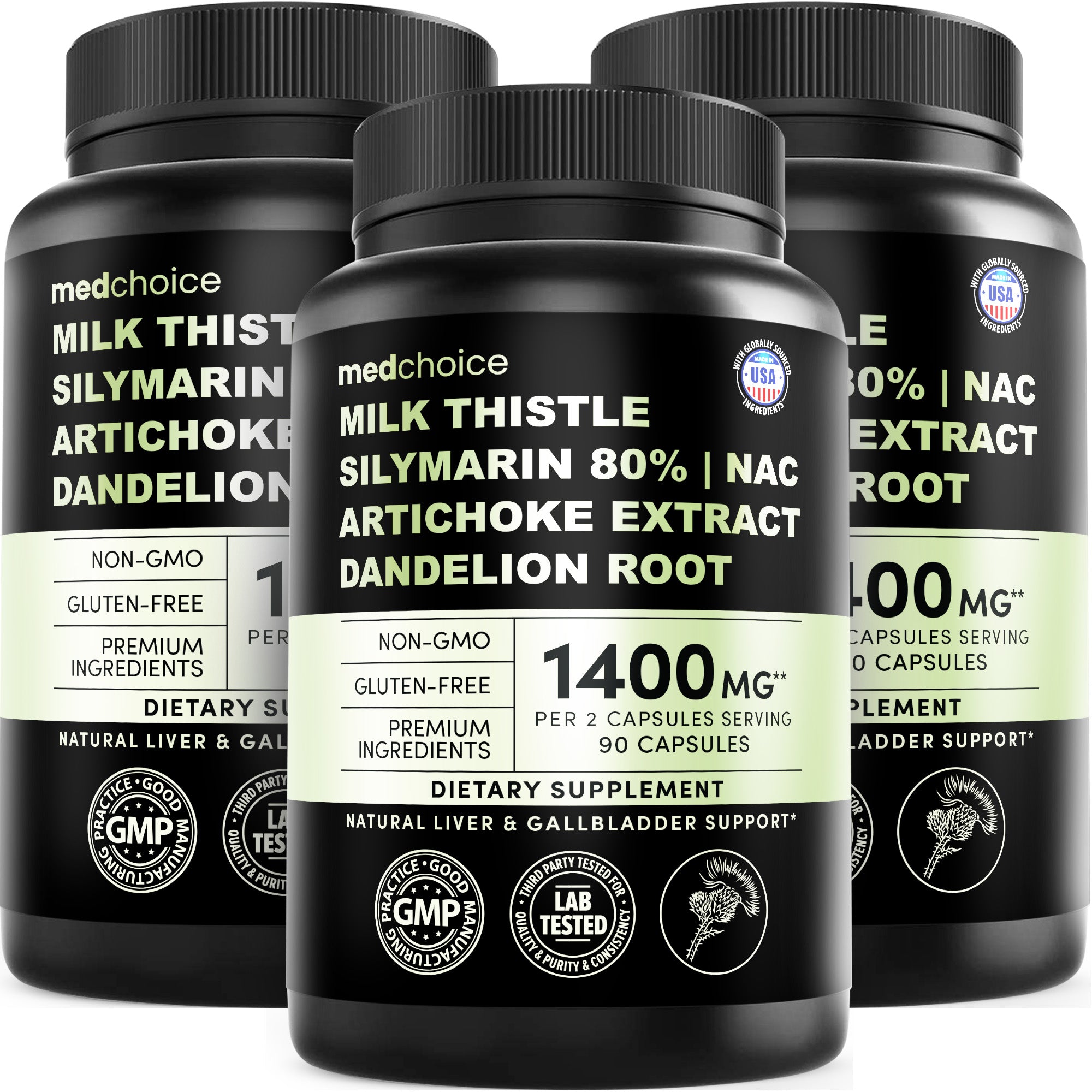 Milk Thistle Supplement w/ NAC, Artichoke & Dandelion – Liver Support Supplement & Gallbladder Supplements in One – Liver Detox – Milk Thistle & Liver Care Supplements - MedChoice