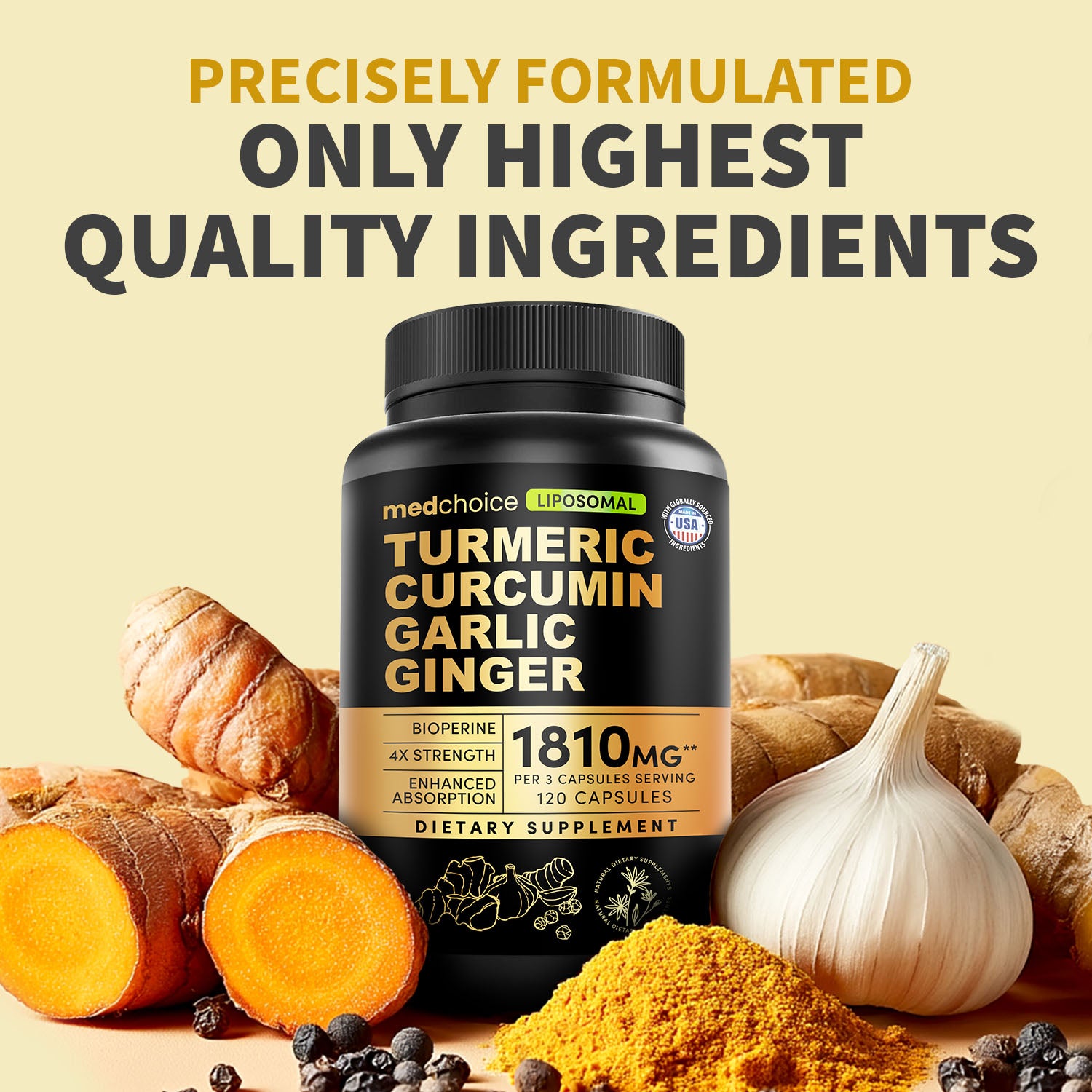 Liposomal Turmeric - High-Absorption Curcumin Supplements - MedChoice