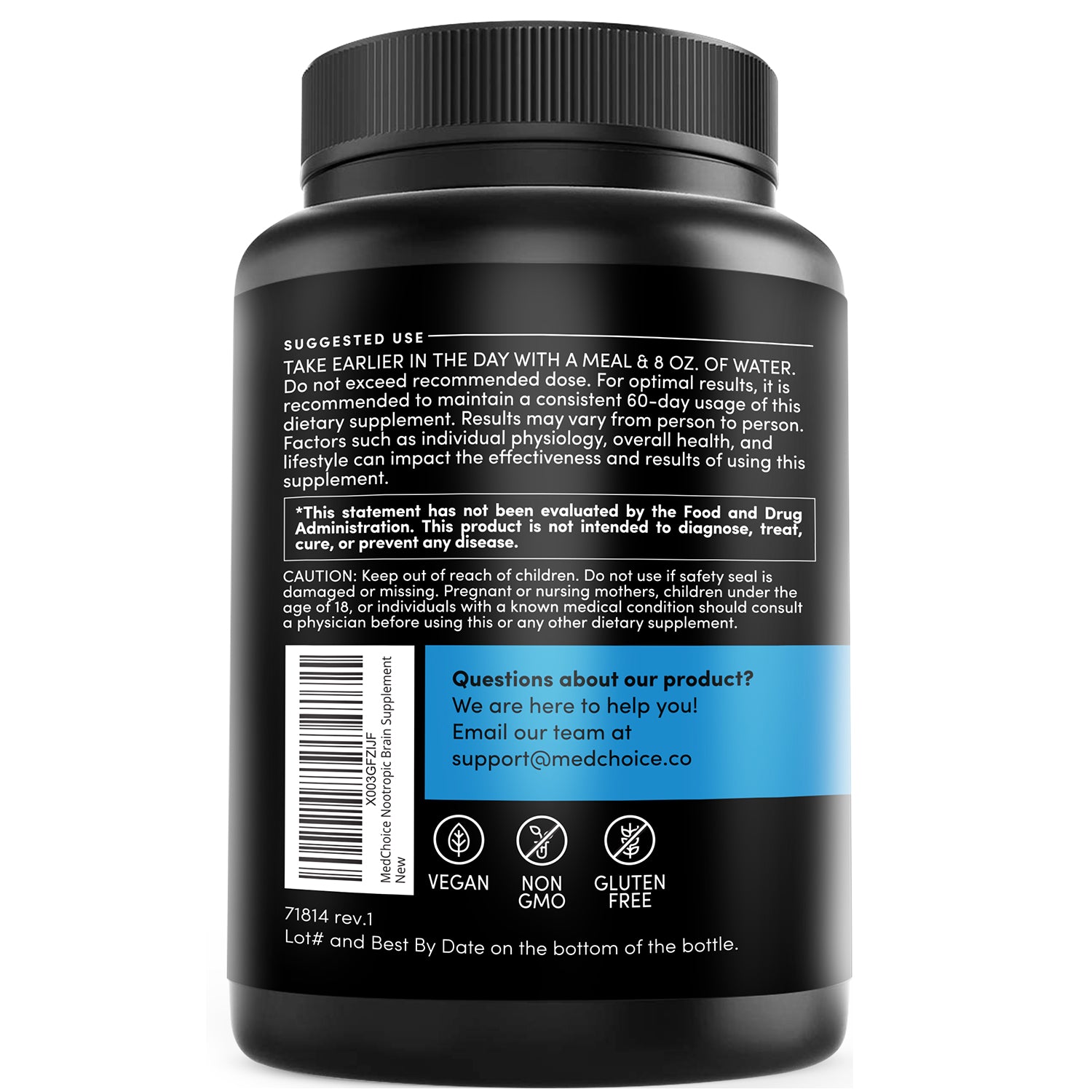 MEDCHOICE Sleep Melatonin (90ct) and Nootropic Brain (120ct) Supplement Bundle - Wellness Duo for Sleep, Brain, Focus, & Mood Support - Vegan, Non-GMO, Gluten-Free - MedChoice