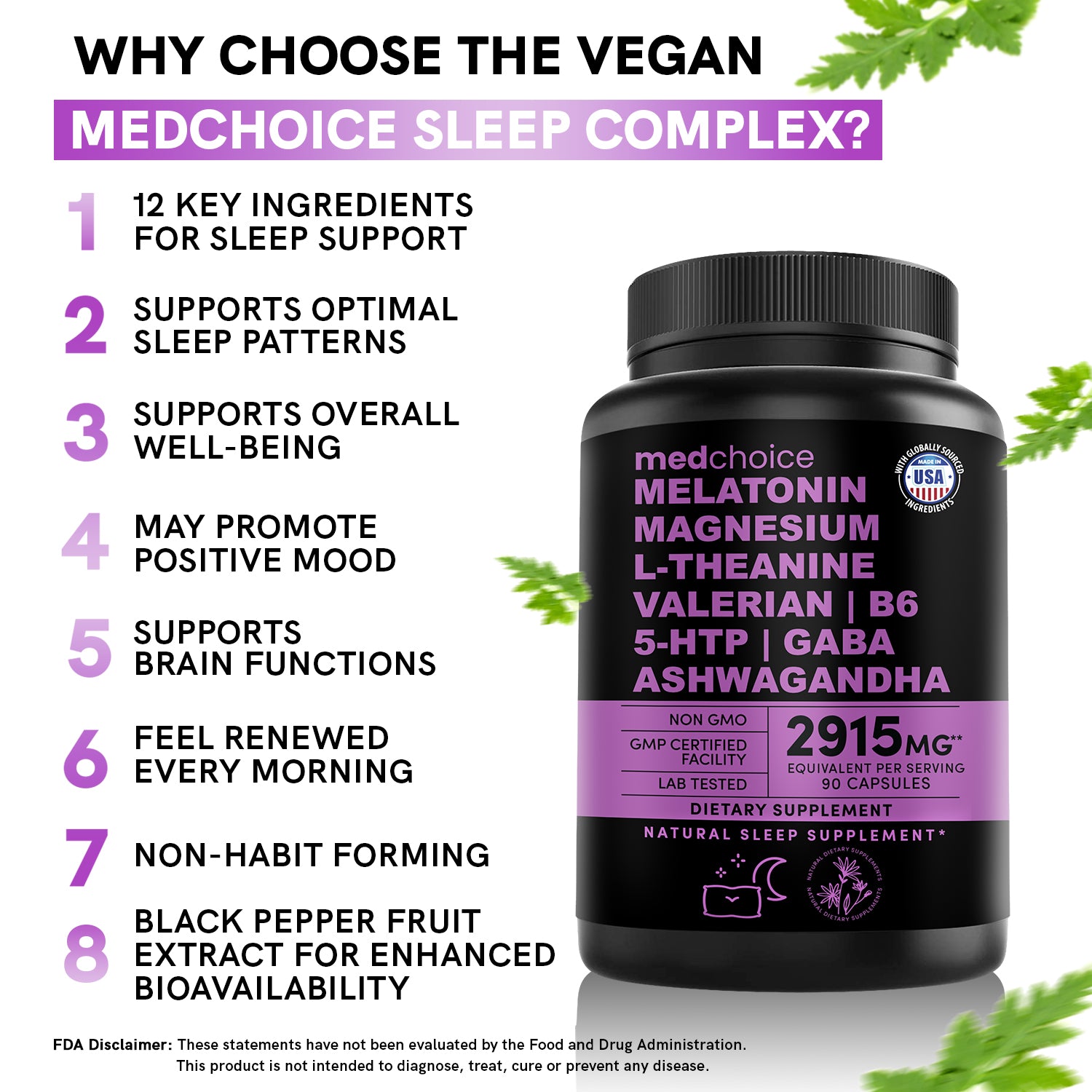 MEDCHOICE Turmeric & Ginger (240ct), Sleep Melatonin (180ct), and Nootropic Brain (60ct) Supplement Bundle - Wellness Trio for Brain, Sleep, & Immune Support - Vegan, Non-GMO, Gluten-Free - MedChoice