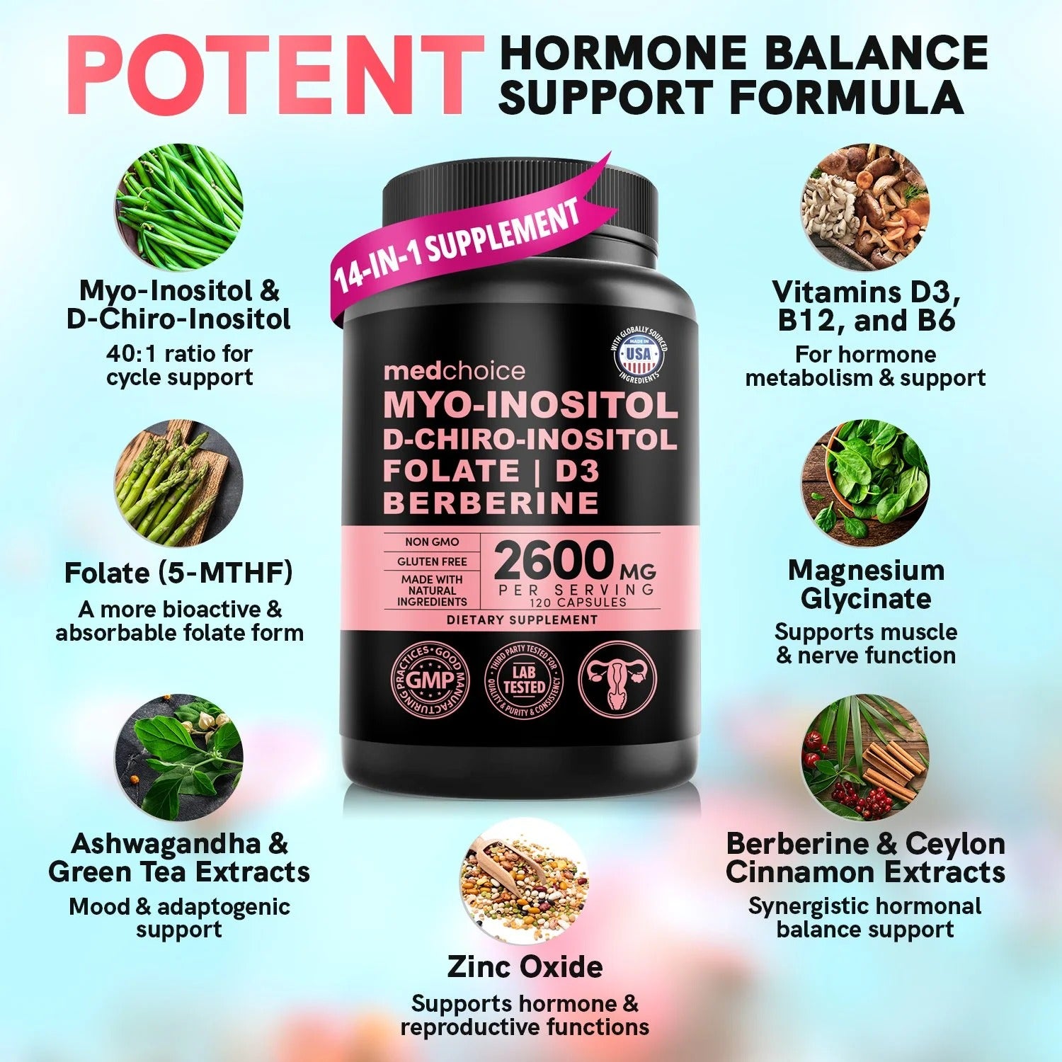 14-in-1 Myo-Inositol Support Supplement - MedChoice