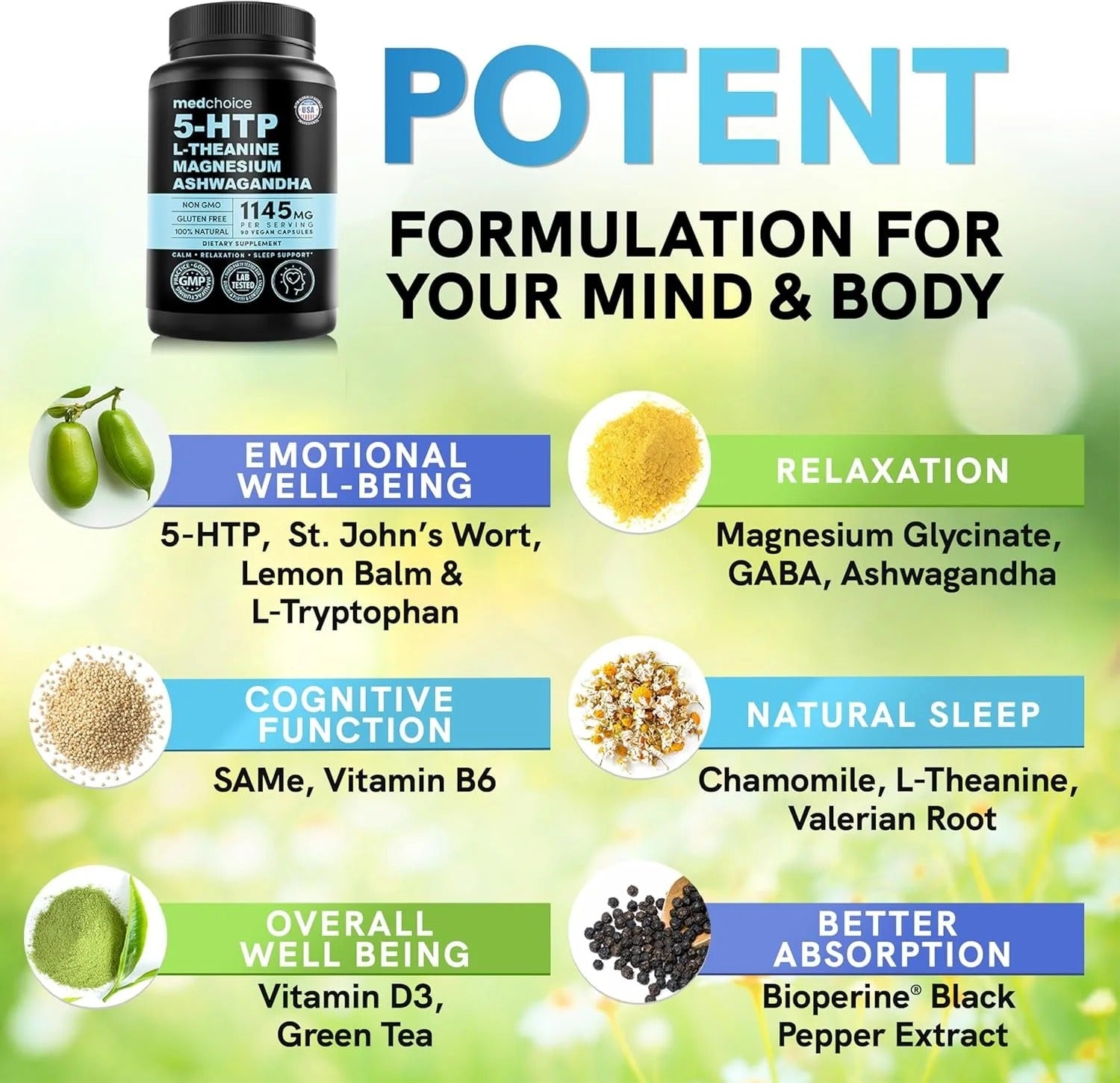 15-in-1 Mood Support Supplement - 5HTP - MedChoice