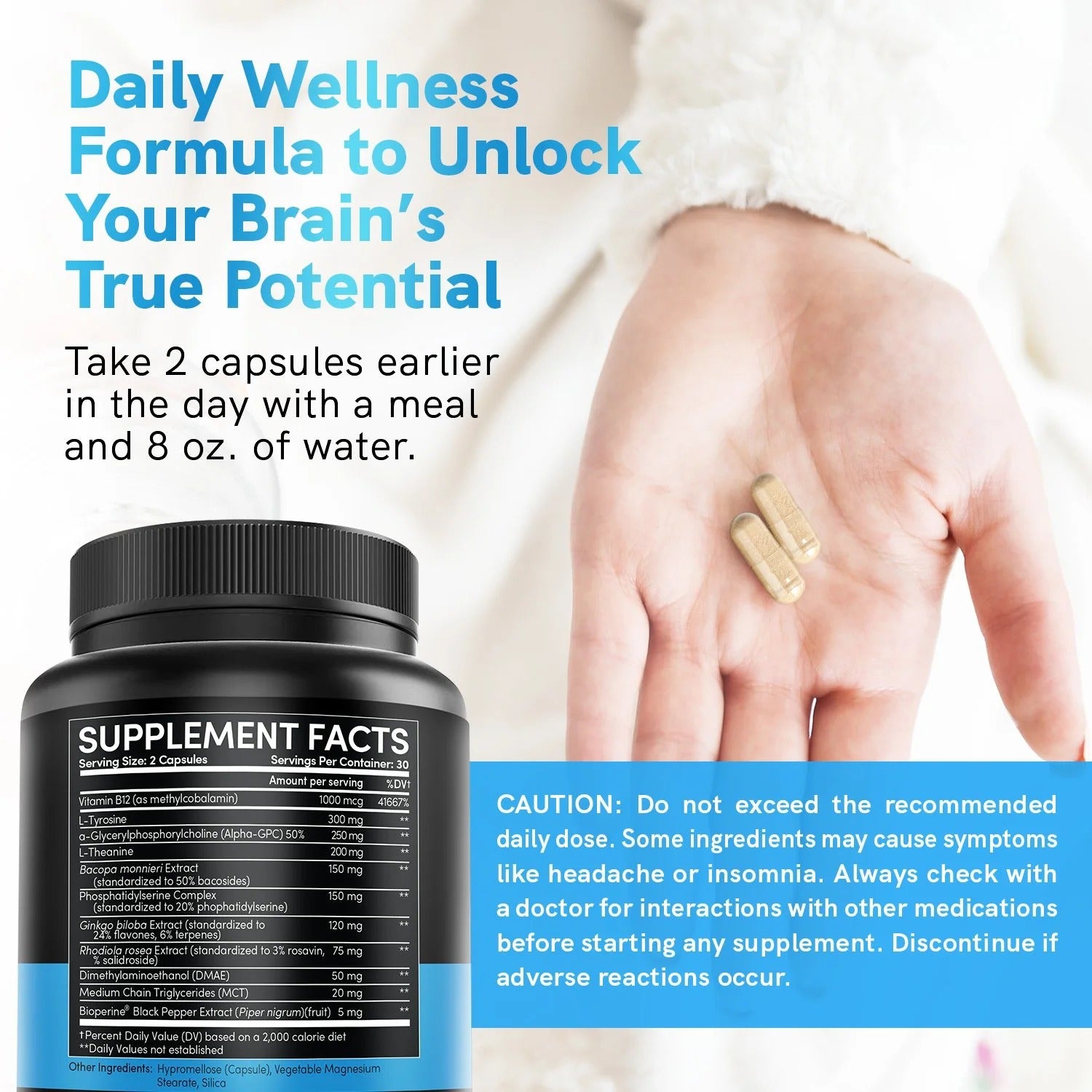 11-in-1 Nootropic Brain Supplement - Caffeine-FREE - MedChoice