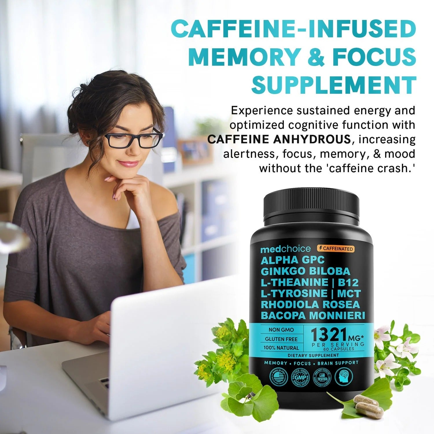 12-in-1 Nootropic Brain Supplement - Caffeinated - MedChoice
