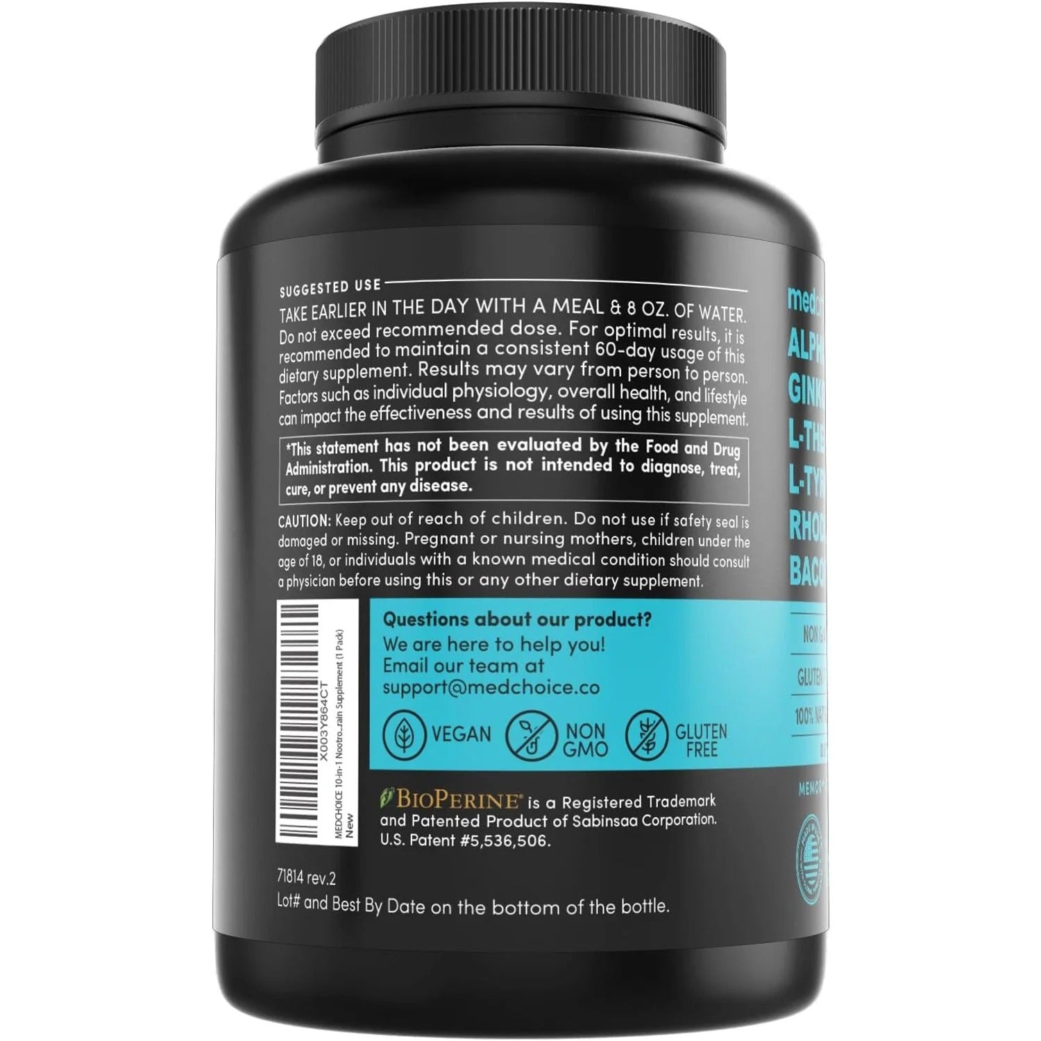 12-in-1 Nootropic Brain Supplement - Caffeinated - MedChoice