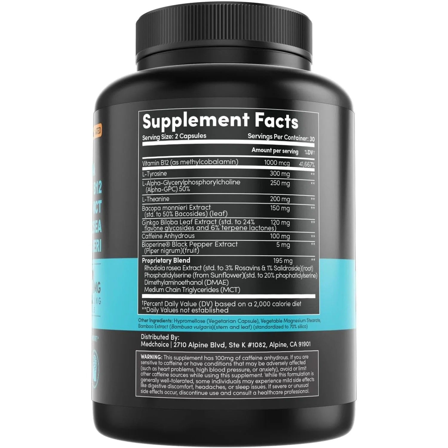 12-in-1 Nootropic Brain Supplement - Caffeinated - MedChoice