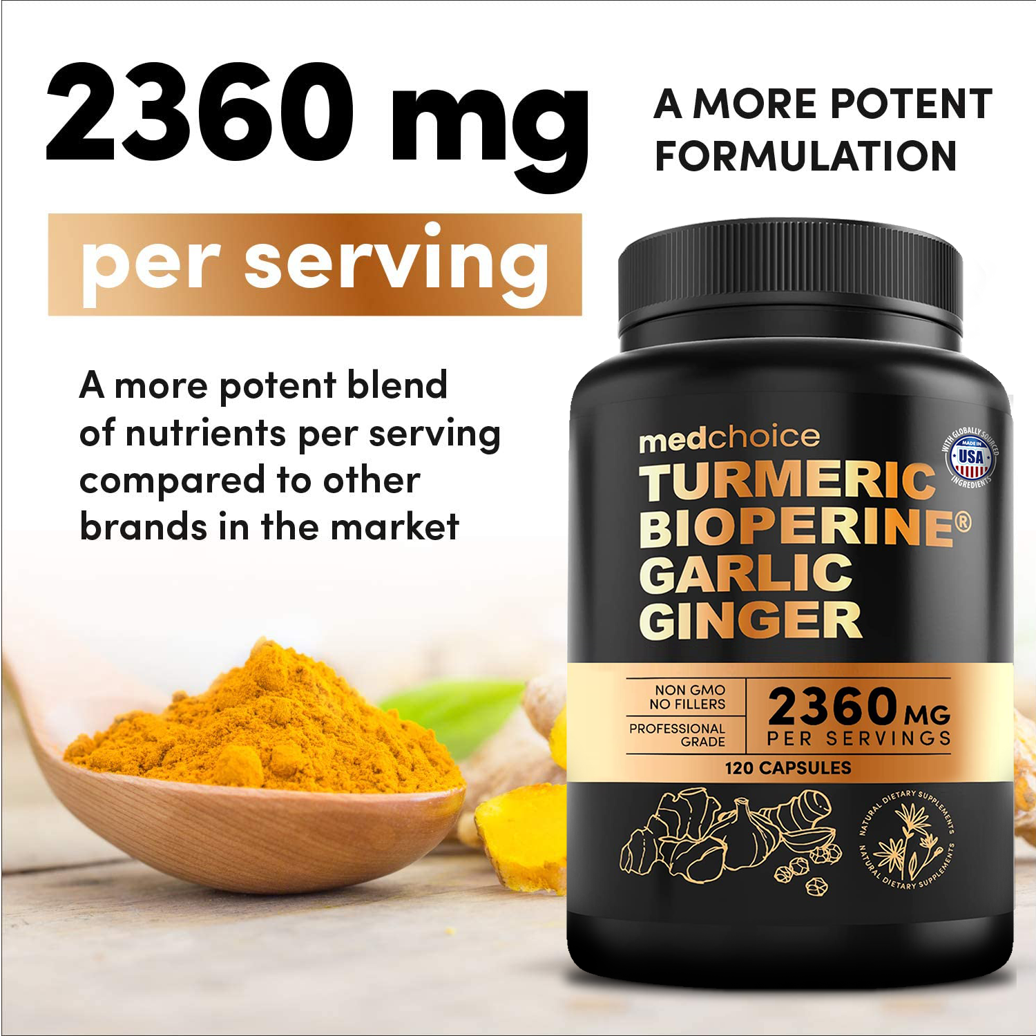 4-in-1 Turmeric and Garlic Supplement - MedChoice