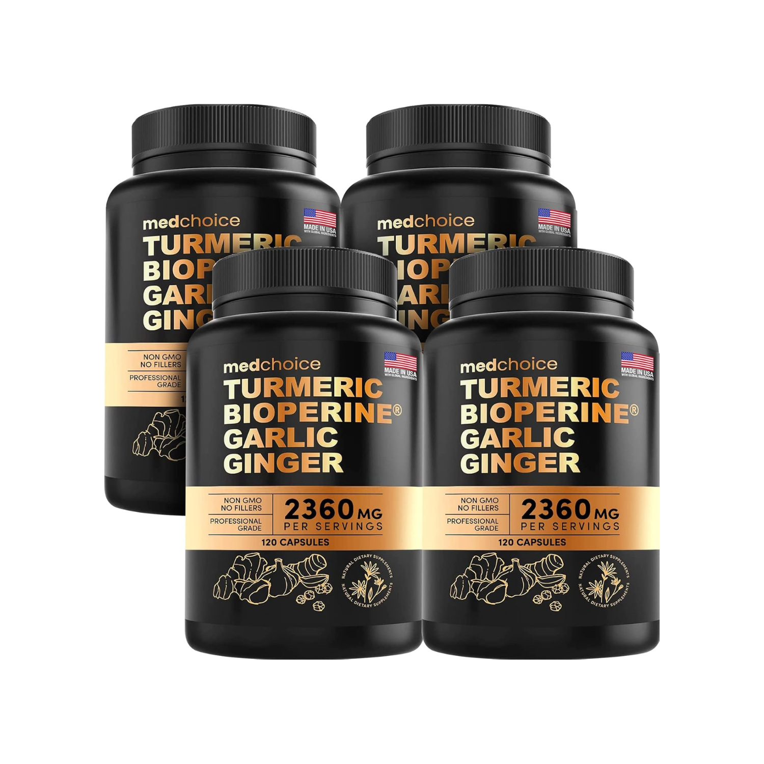 4-in-1 Turmeric and Garlic Supplement - MedChoice