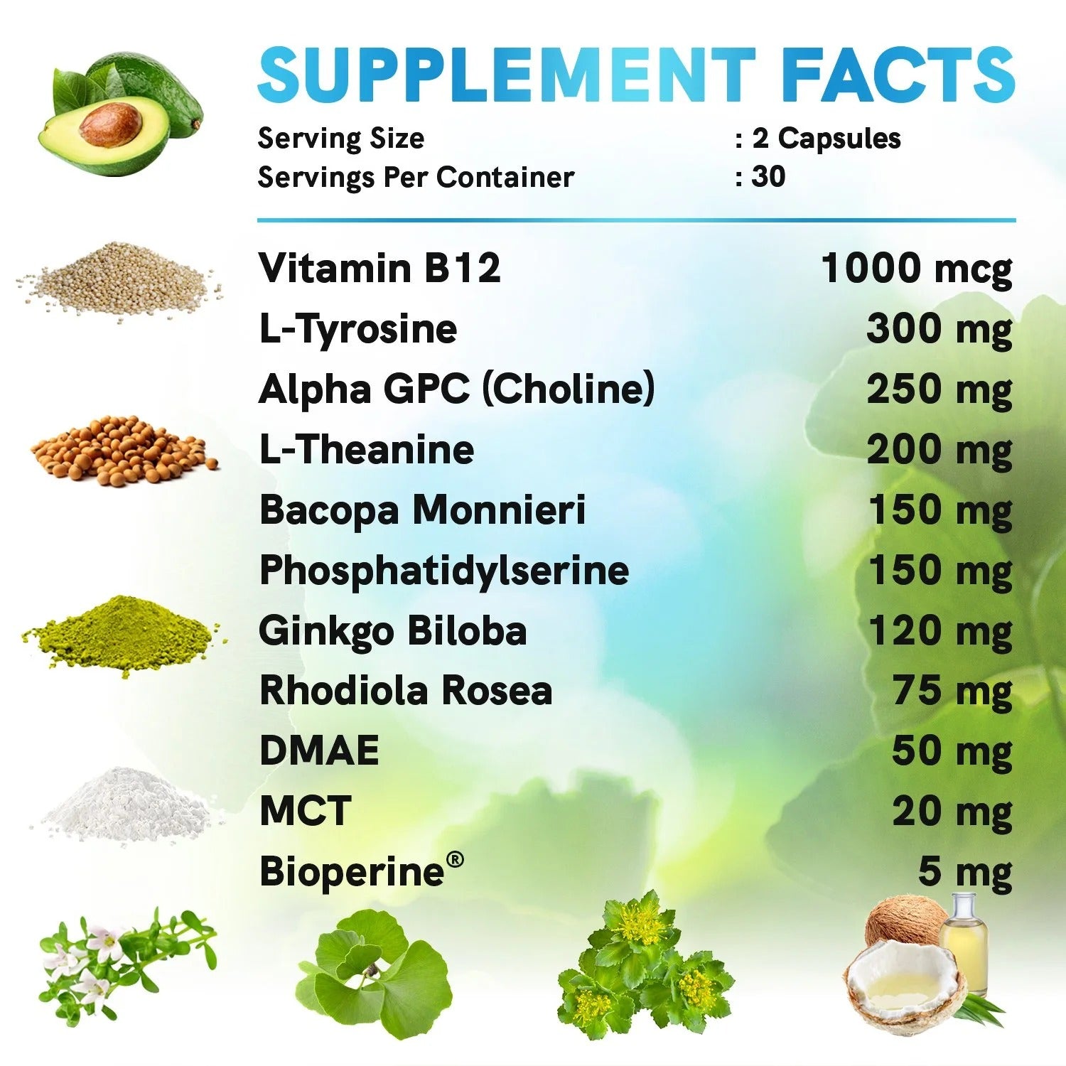 11-in-1 Nootropic Brain Supplement - Caffeine-FREE - MedChoice